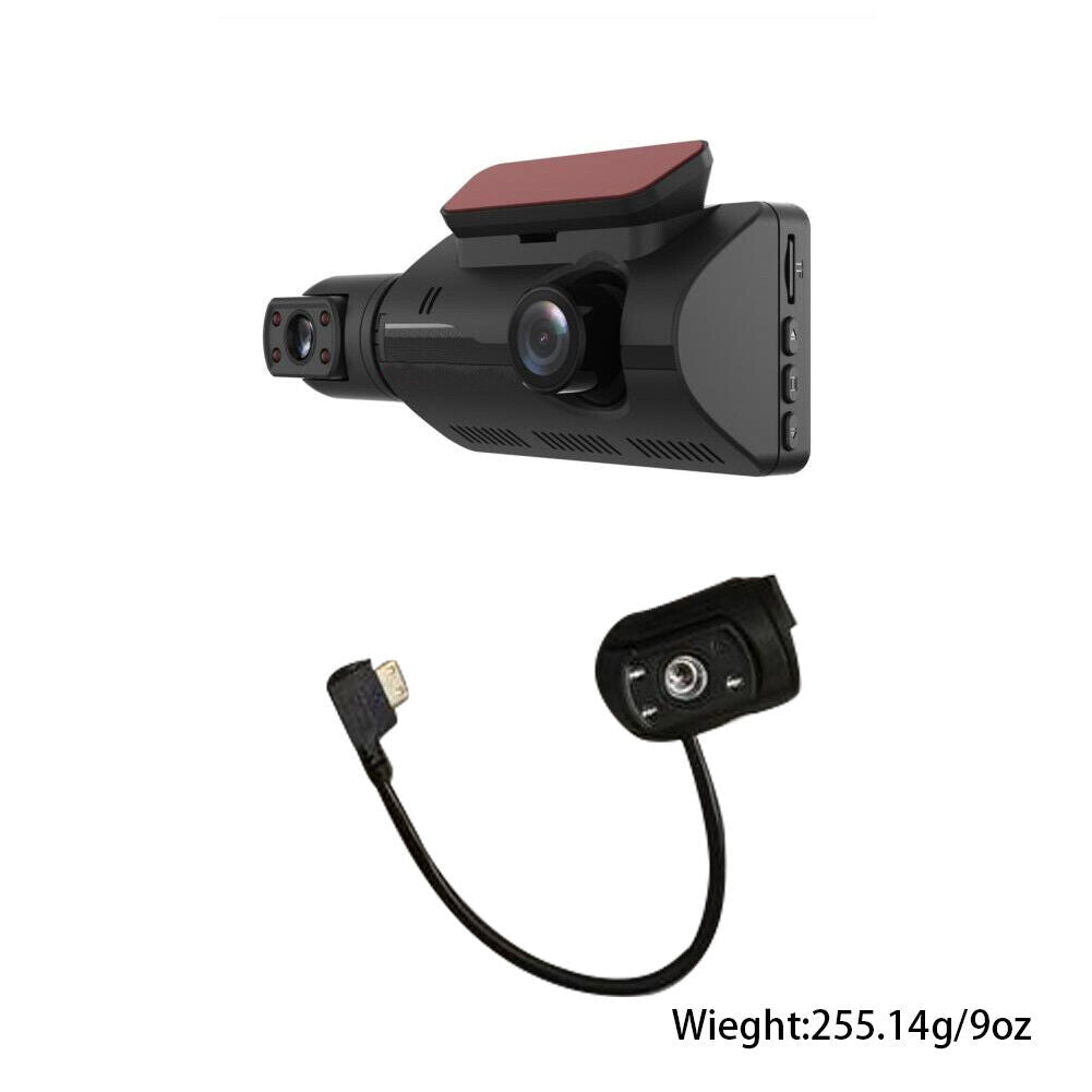 US 1080P Dual Lens Car DVR Dash Cam Video Recorder G-Sensor Front Inside Camera