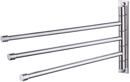 KES Towel Holder Swing Out Towel Bar SUS 304 SS 3-Bar Polished Finish, A2102S3