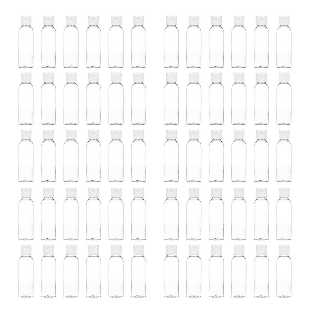 US 30-60 Pcs 2 Oz Plastic Empty Toiletry Bottles Containers Travel Essential Oil