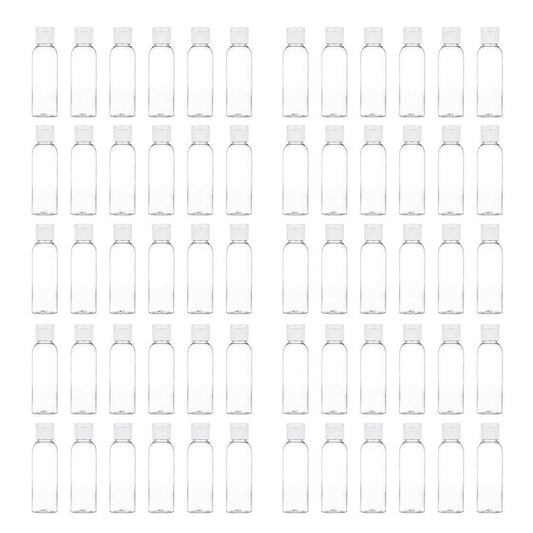 US 30-60 Pcs 2 Oz Plastic Empty Toiletry Bottles Containers Travel Essential Oil