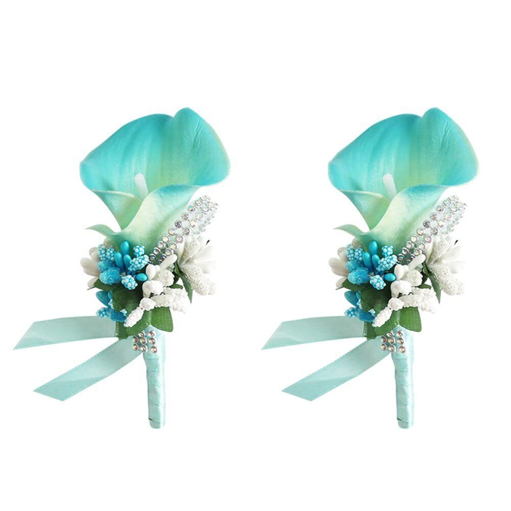 Boutonniere Calla Lily Set of 2 Groomsman Bridesmaid Brooch Boutonniere