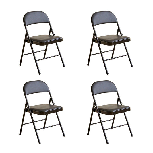 US 4 Pack Upgrade Vinyl Padded Seat Metal Back Folding Chair Heavy Duty Durable