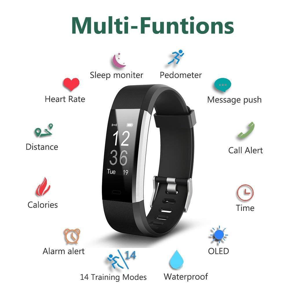 Fitness Tracker, Waterproo Heart Rate Monitor Bluetooth Smart Watch