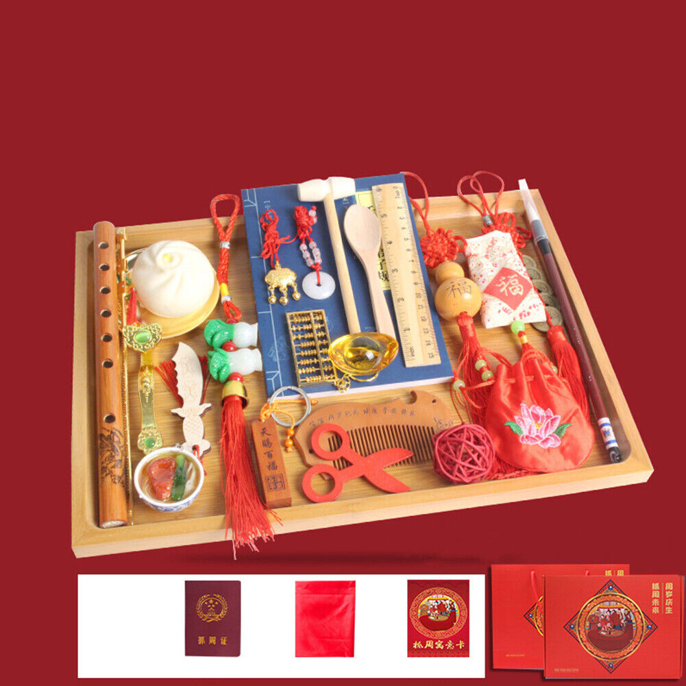 US 24 Piece Baby 1-Year Birthday Party Chinese Zhuazhou Korean Doljanchi Set Kit