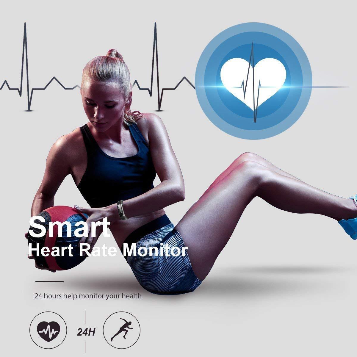 Fitness Tracker, Waterproo Heart Rate Monitor Bluetooth Smart Watch