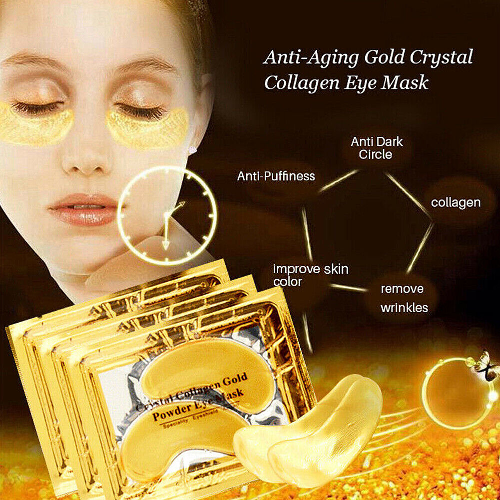 US 40 Pairs Gold Gel Under Eye Mask Patches Collagen Anti -Wrinkle Dark Circles