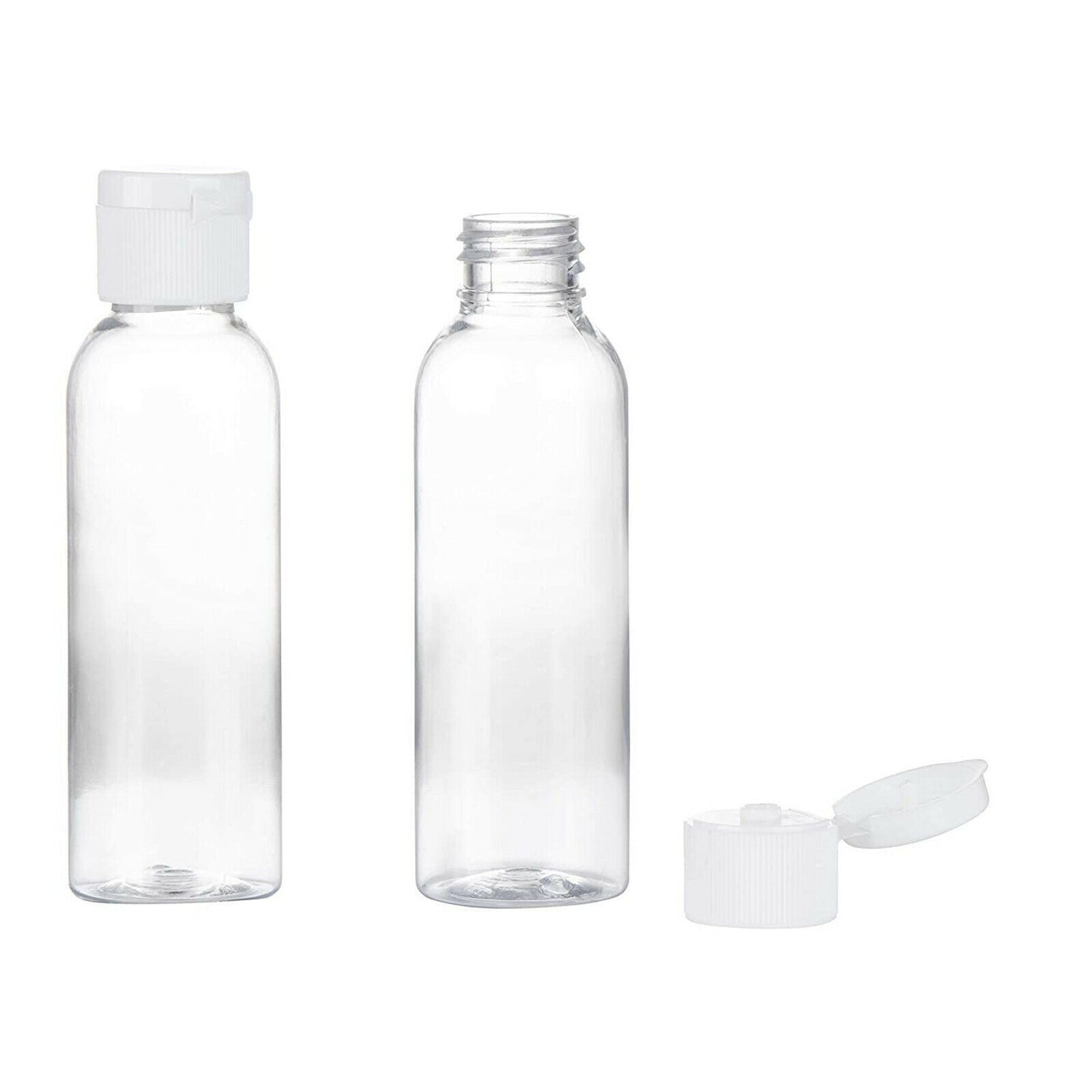 US 30-60 Pcs 2 Oz Plastic Empty Toiletry Bottles Containers Travel Essential Oil