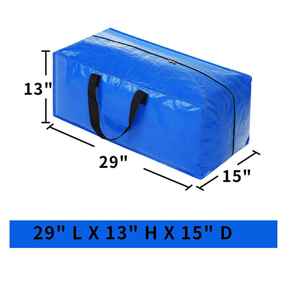 US 3 Pcs Heavy Duty Extra Large Storage Bag Blue Moving Water Resistant Bag Tote