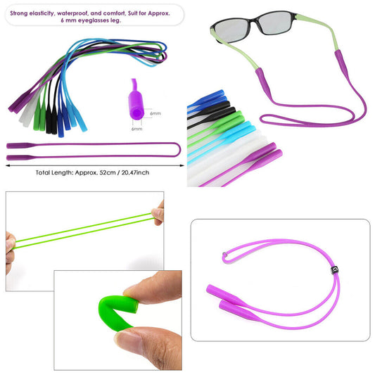 US  Silicone Glasses Strap Band Neck Cord Holder Lanyard Sunglasses Eyeglasses