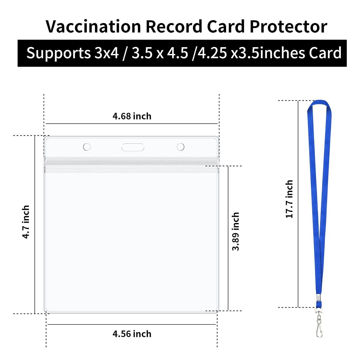 Immunization Record Vaccination Card Holder with Resealable Zip Waterproof