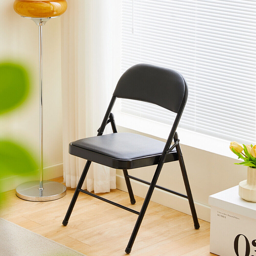 US 4 Pack Upgrade Vinyl Padded Seat Metal Back Folding Chair Heavy Duty Durable