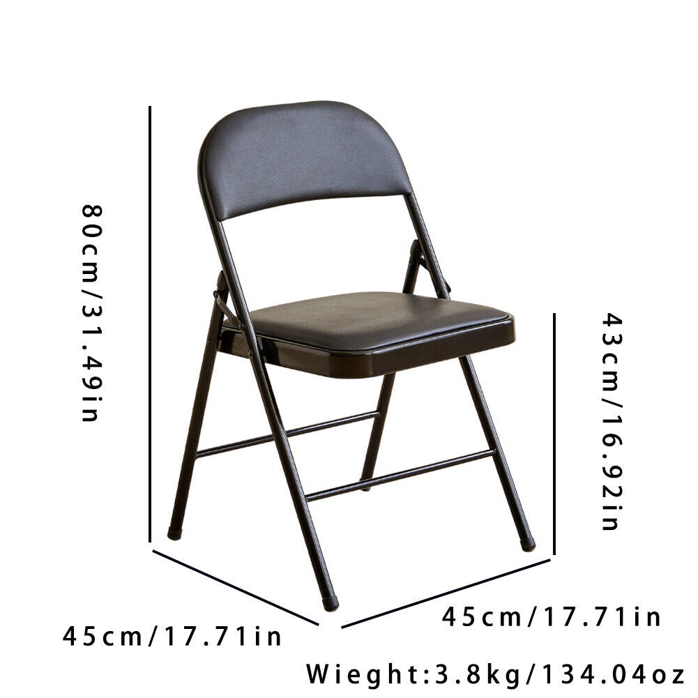 US 4 Pack Upgrade Vinyl Padded Seat Metal Back Folding Chair Heavy Duty Durable