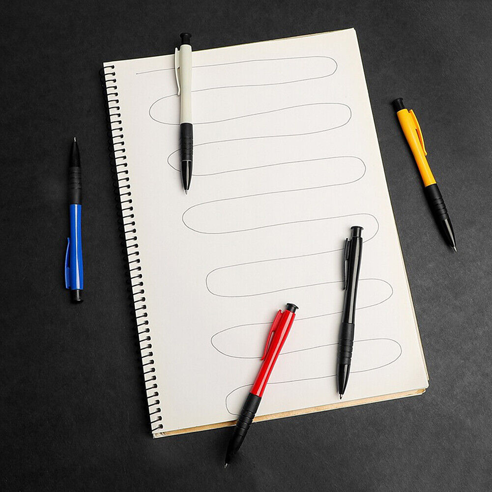 US 200 Pack Bulk Wholesale Lot Ink Pens Ball Point Plastic Retractable Blue Ink