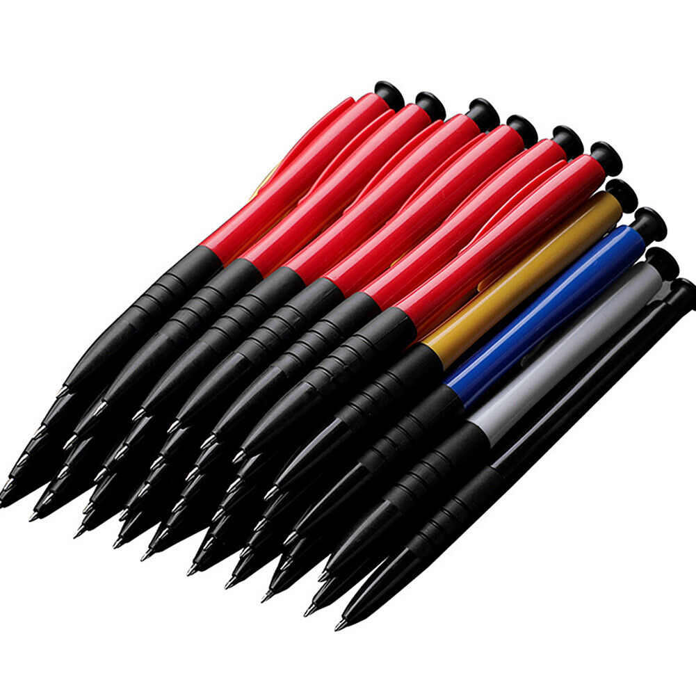 US 200 Pack Bulk Wholesale Lot Ink Pens Ball Point Plastic Retractable Blue Ink