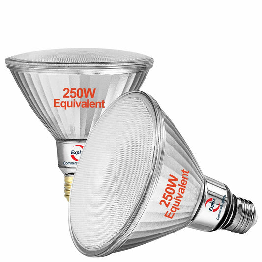 Commercial-Grade 250W LED Outdoor 2600 Lumens Dimmable Bright White 3000K 2-Pack