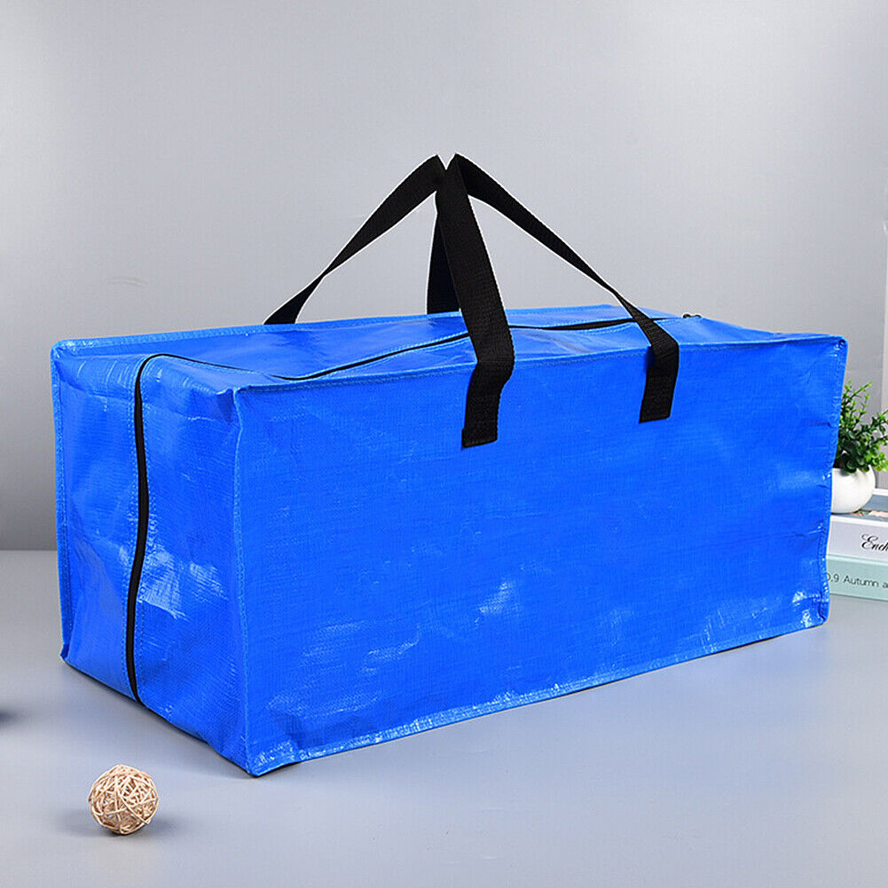 US 3 Pcs Heavy Duty Extra Large Storage Bag Blue Moving Water Resistant Bag Tote