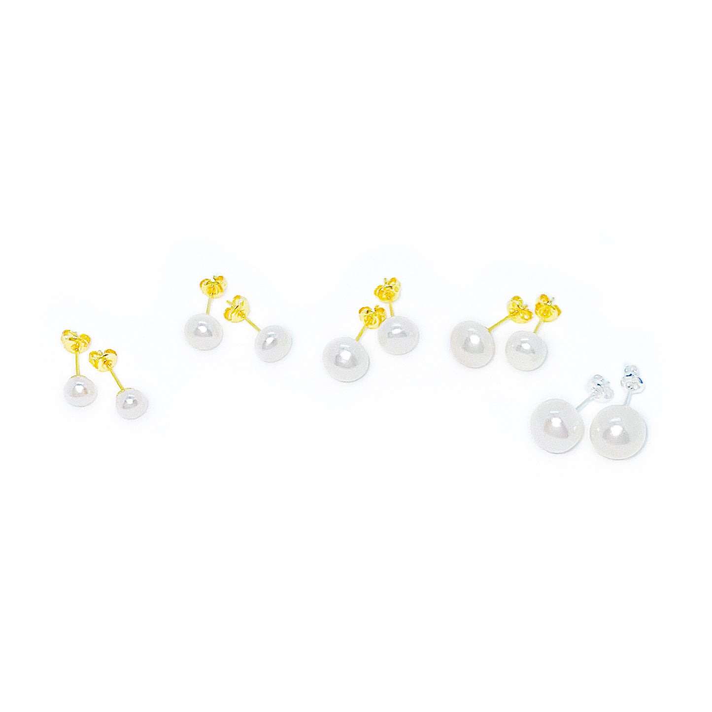 Magik Genuinen Freshwater Cultured Button Pearl Earrings Studs Handmade Holiday Gift for Women Girl Lady