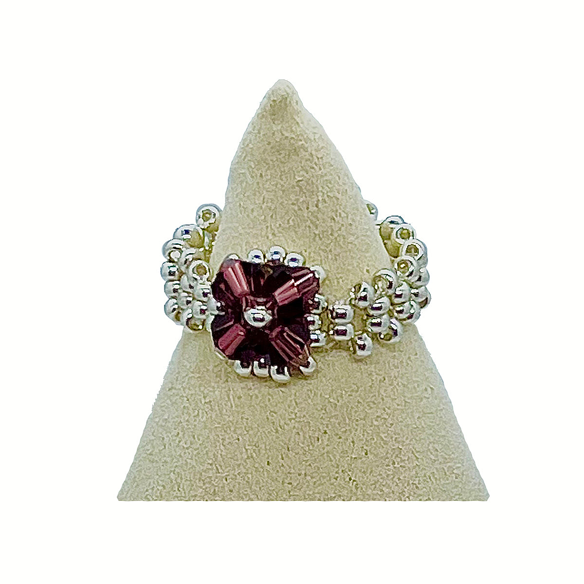 Magik Custom Flower 3D 4-Petal Flower Floral Luxury Ring Women Girl Holiday Gift