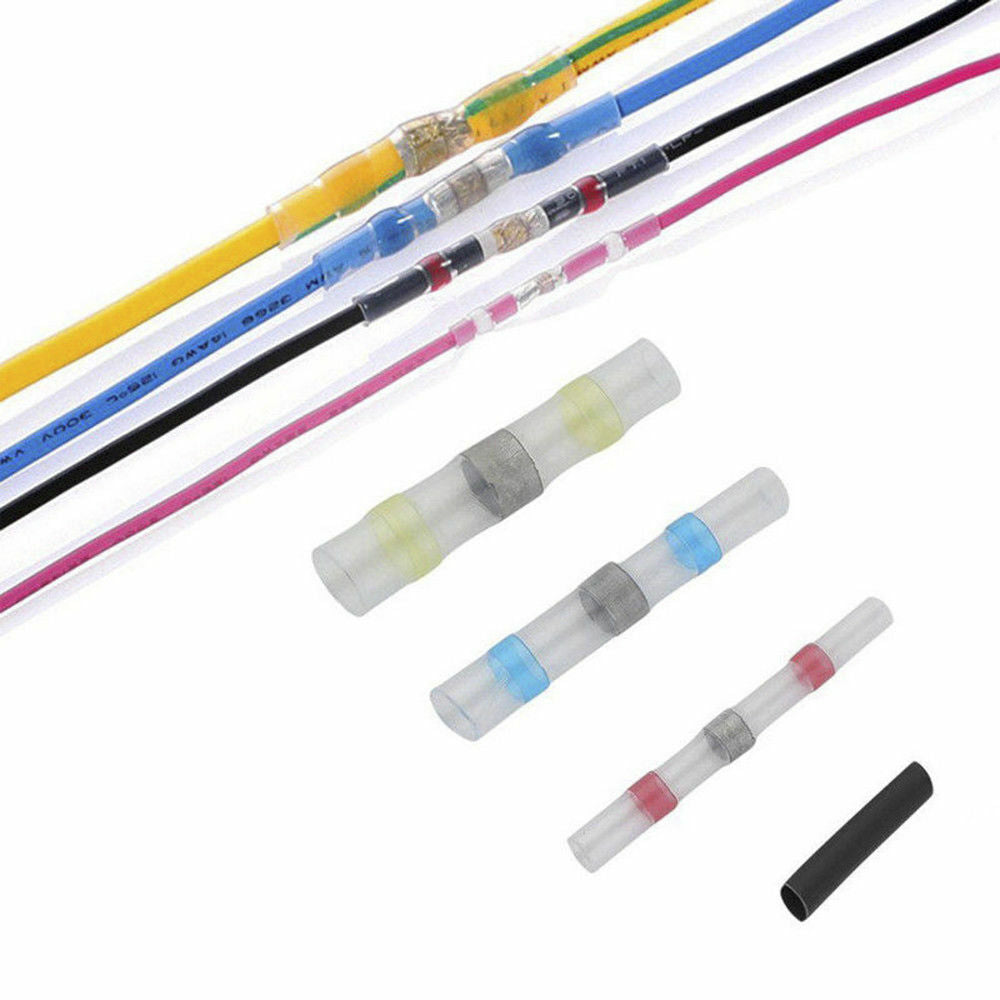 100PCS Solder Sleeve Heat Shrink Butt Waterproof AWG 10-26 Wire Splice Connector