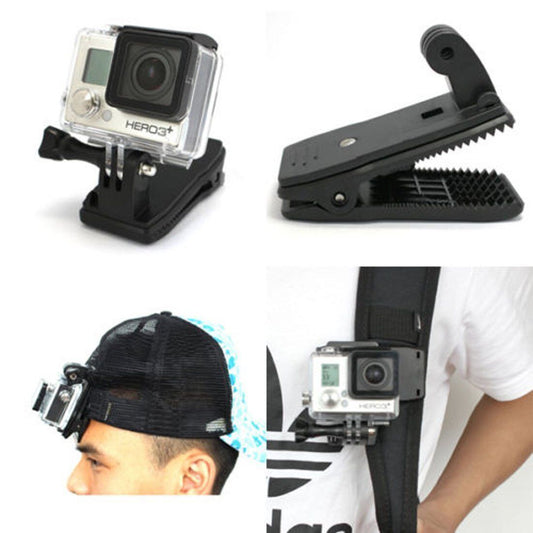 360' Rotary Backpack Hat Rec-Mounts Clip Fast Clamp Mount for GoPro Hero 2 3 3+