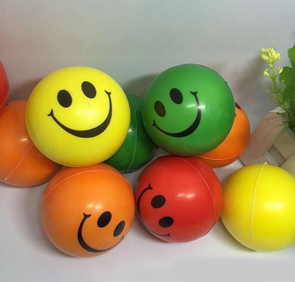 12 PCS Magik Mini Smile Face Relaxing squeezable Balls (1 Dozen) Assorted colors