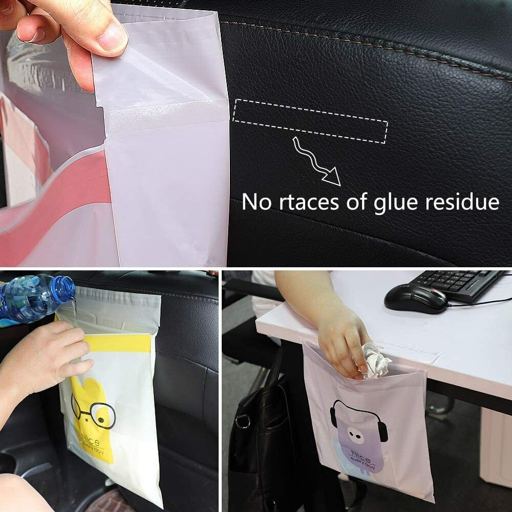 US 60PCS Easy Stick-On Disposable Car Trash Bag Vomit Bag Storage Self-adhesive