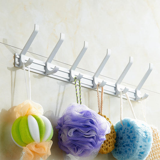 KES A4061H7 20'' Towel Hook Rail w/ 7 Scroll Hooks Hanging Coat Clothes, Alumium