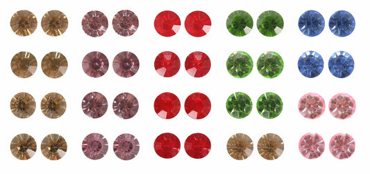 20pc Multicolor Sparkling Fashion Crystal Round Magnetic Clip On 5mm Stud Earrin