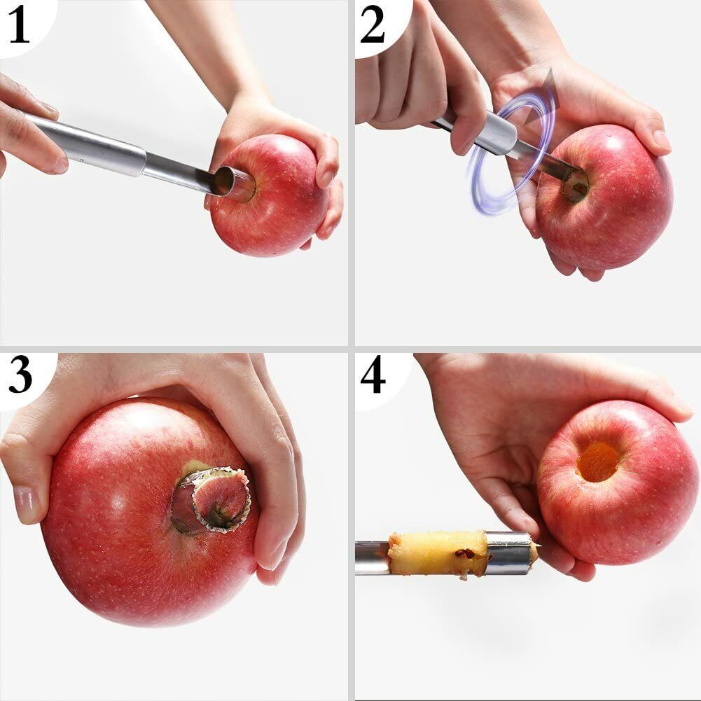US Set of 5 Corer and Pitter Stainless Steel Core Seed Remover Tool Easy Twist