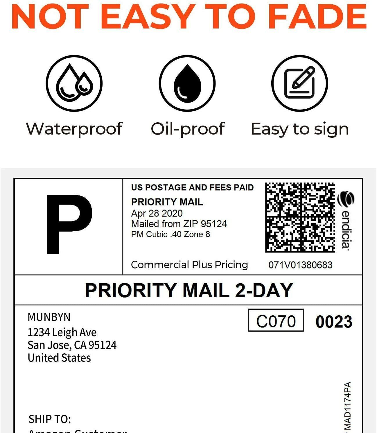 1000 4x6 Fanfold Thermal Labels Direct Shipping Label for Zebra Rollo Printers