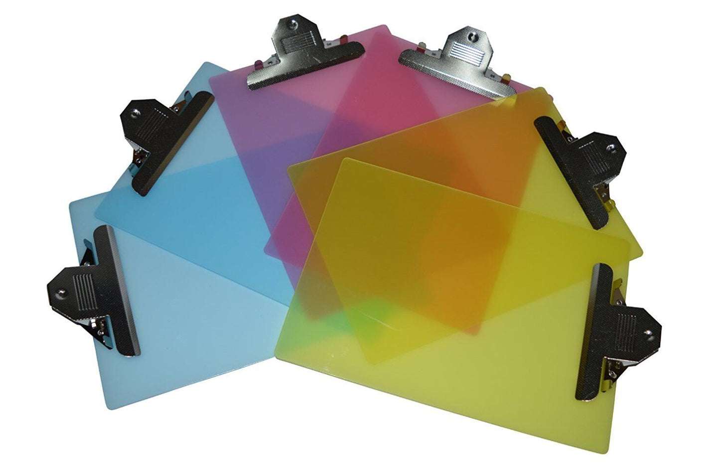 6 Pack Standard Size Plastic Clipboard 12.5”x9” (2 Pink,2 Yellow,2 Blue)