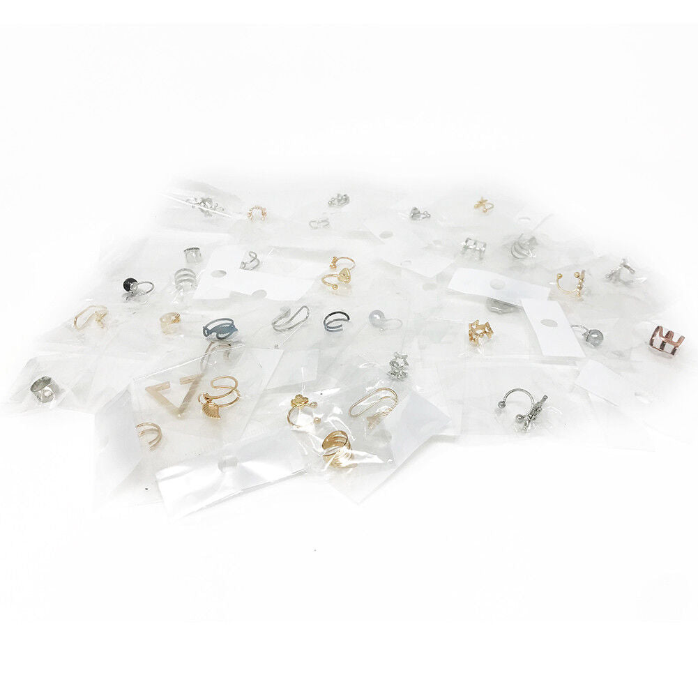 40pcs Wholesale Lot Ear Cuff Wrap Earrings No Piercing Clip-On Ear Clips Stud