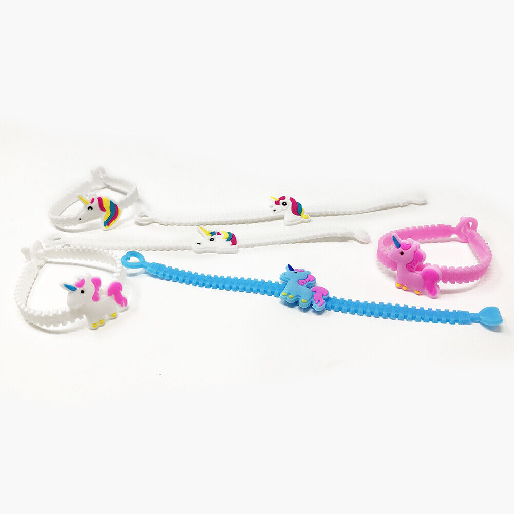 24-48 Rainbow Unicorn Jewelry Set Party Hair Band Bracelet Rings Hair Clip Kids