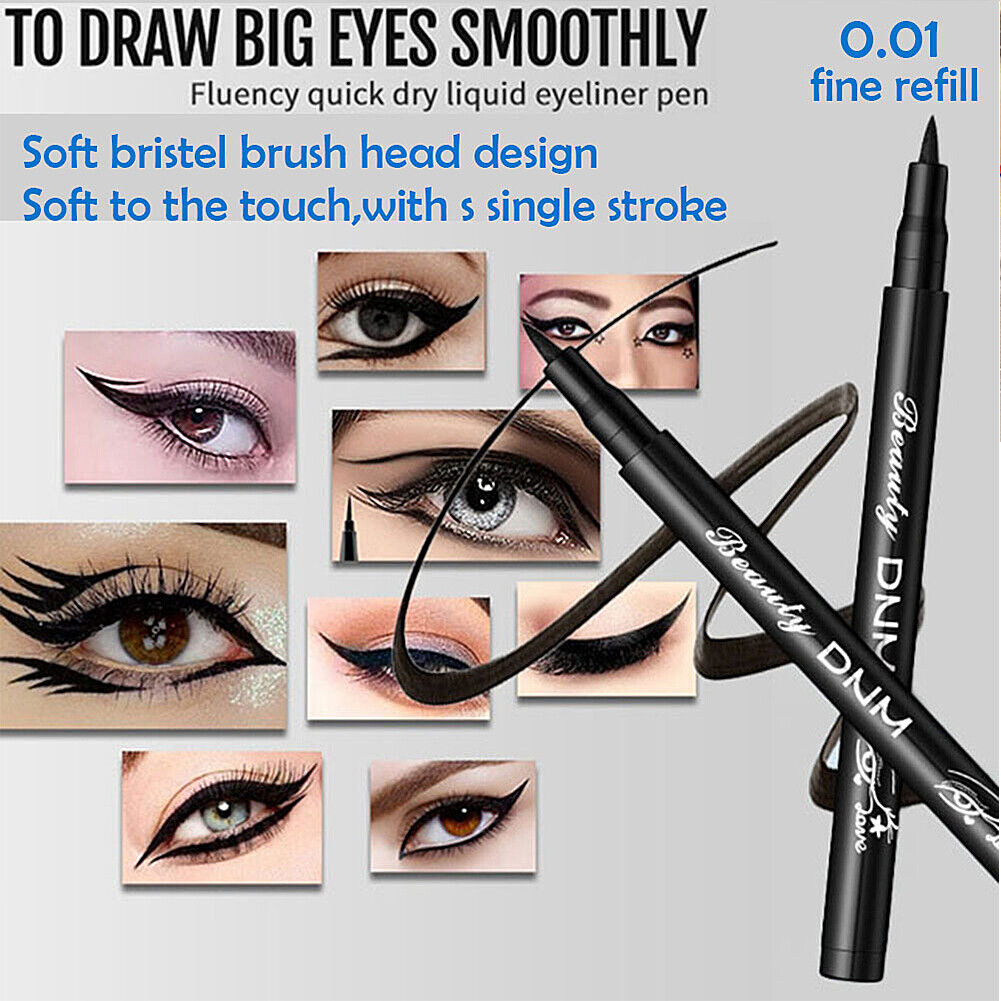 US 12 Colors Liquid Eyeliner Pen Set Matte Waterproof Smudge-Proof Smooth Vivid