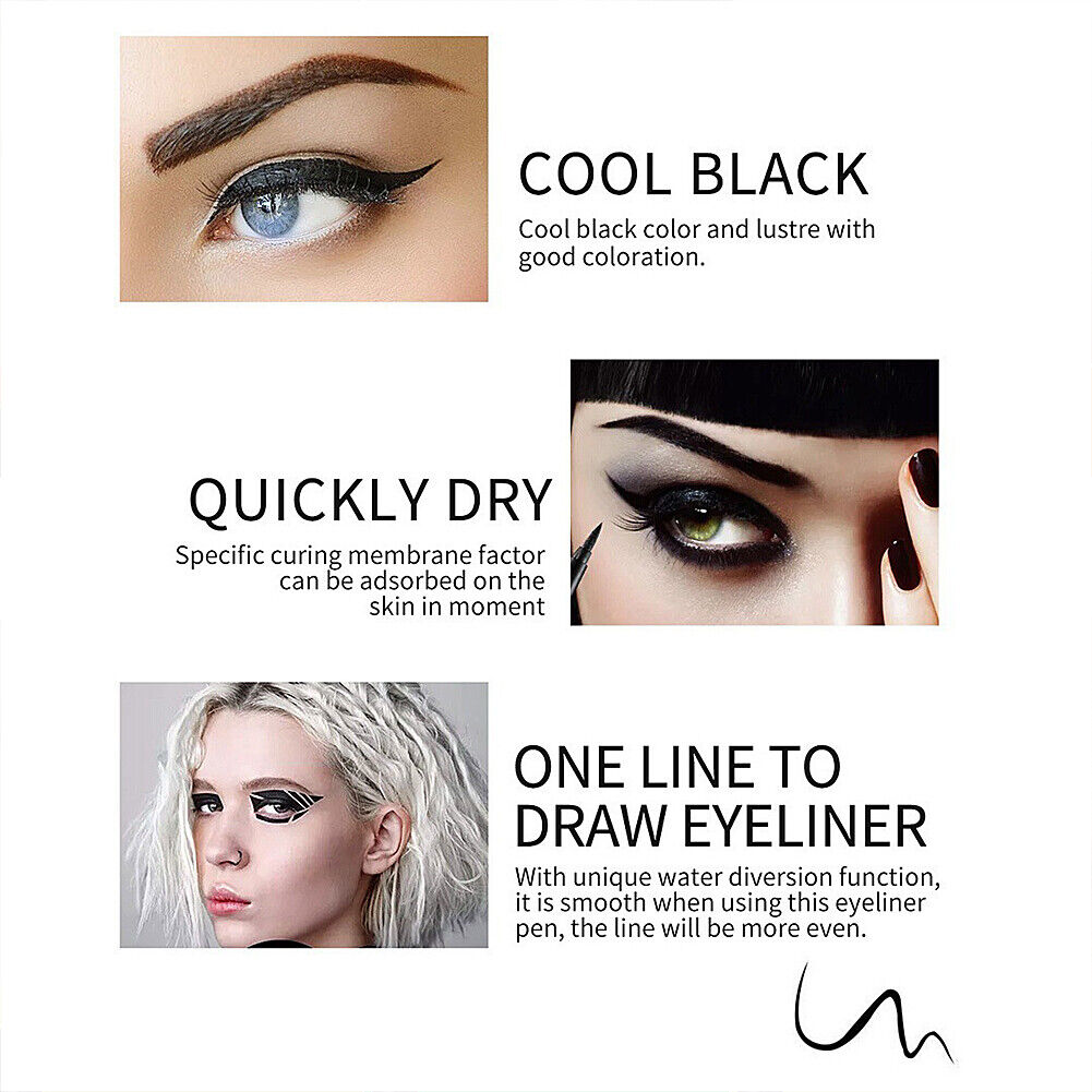 US 12 Colors Liquid Eyeliner Pen Set Matte Waterproof Smudge-Proof Smooth Vivid