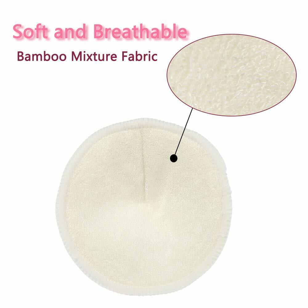 US 14 Bamboo Nursing Breast Nipple Pads Washable Pads with Wash Bags Leak-Proof