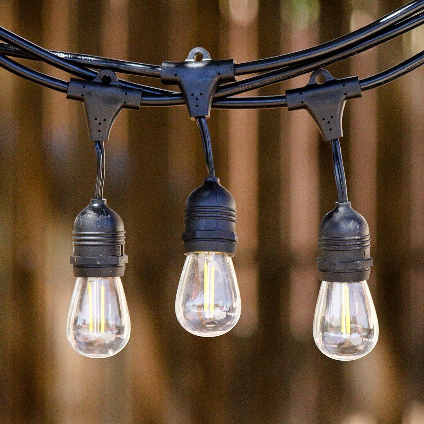 Low-E LED Outdoor String Lights - Weatherproof & Commercial Grade, 15 Socks