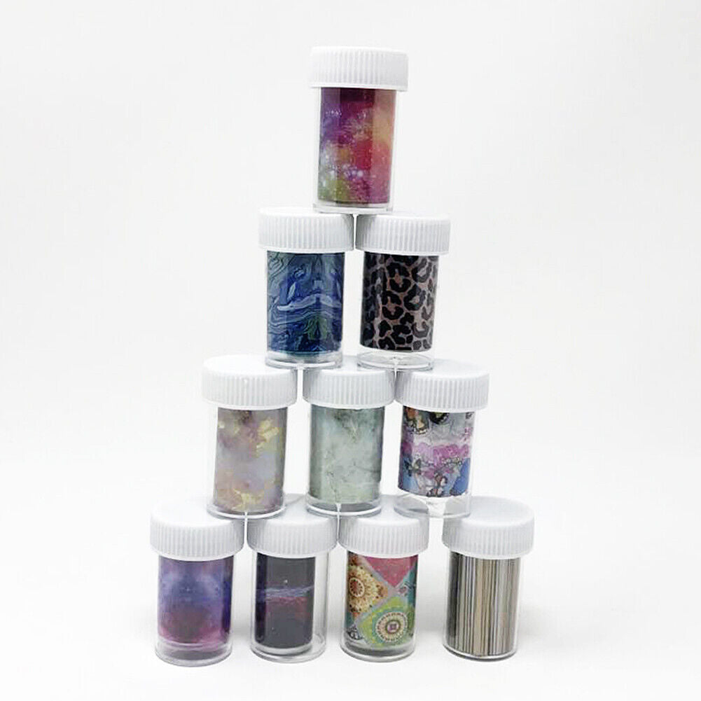10 Pack 3FT Galaxy/Marble/Flower/Butterfly Nail Decal Nail Art Sticker Decor US