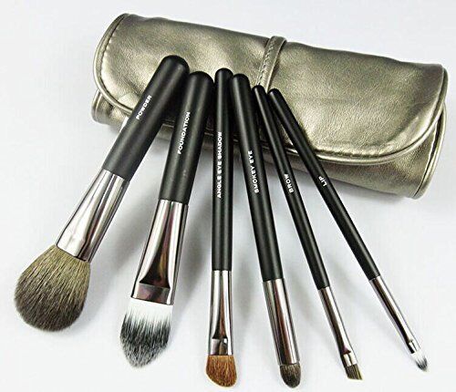 NAKE 6 pc Professional Mini Travel Makeup Goat Hair Makeup Brush Set with Bag