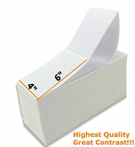 10000 4X6 FANFOLD DIRECT THERMAL SHIPPING LABELS 2 STACKS 5000 LABELS PER STACK