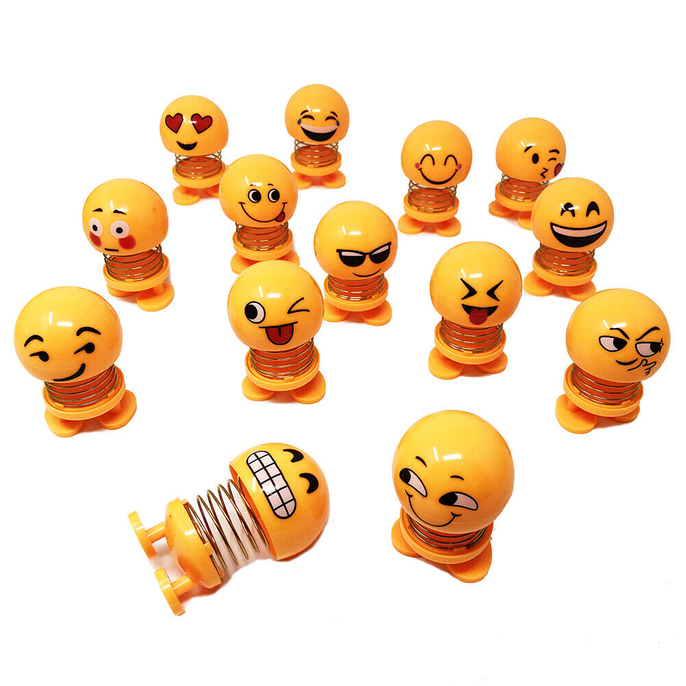 US 14 Pack Spring Shaking Head Doll Emoji Expression Doll Car Ornaments CuteGift