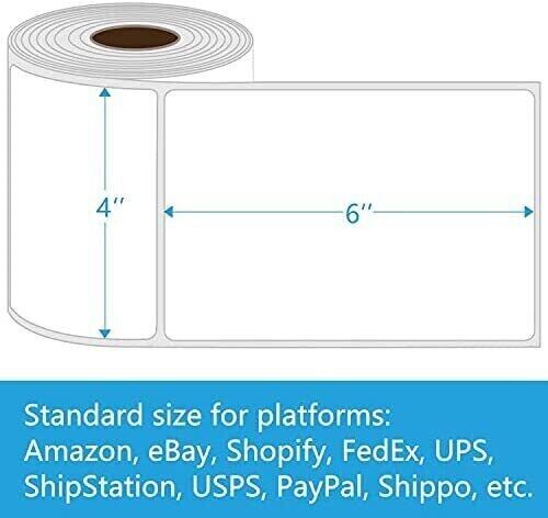 4 Rolls Labe 4x6 Zebra ZP450 2844 Eltron Direct Thermal Shipping 1000 Labels
