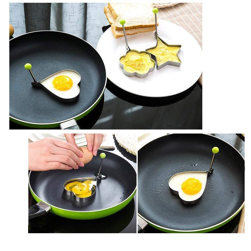 5Pcs Fried Egg Non Stick Stainless Steel Pancake Ring Mold Cooking Kitchen Tools
