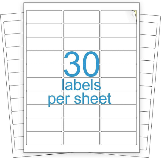 3000 Address Labels Amazon FBA Labels 30 Per Sheet 30UP 2.625''x1'' 100 Sheets