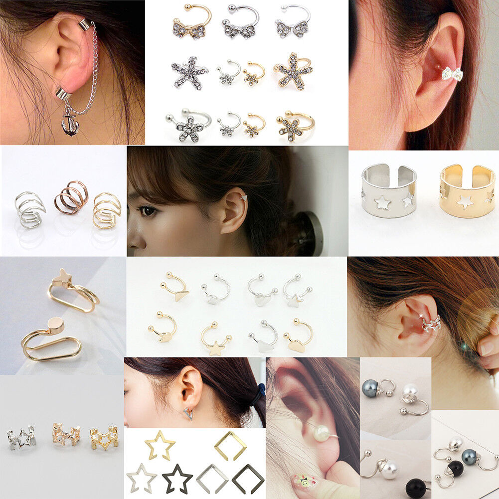 40pcs Wholesale Lot Ear Cuff Wrap Earrings No Piercing Clip-On Ear Clips Stud