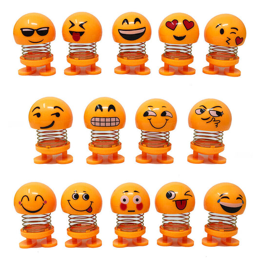 US 14 Pack Spring Shaking Head Doll Emoji Expression Doll Car Ornaments CuteGift