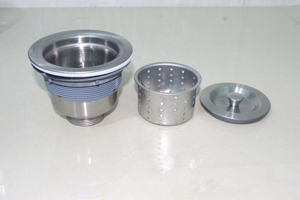 Kitchen Bar Sink Stopper Drain Waste Plug Stainless Steel Strainer Basket Filter