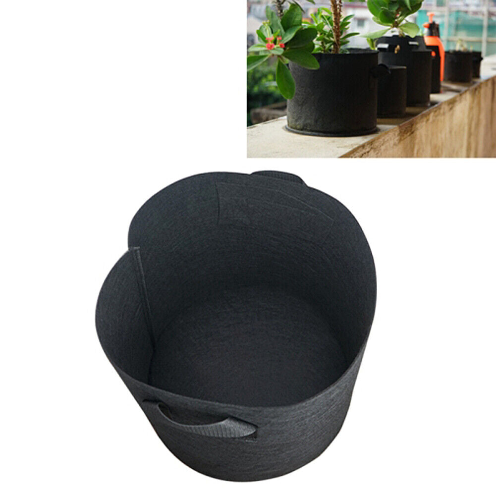 8 pcs Pack Black Fabric Grow Pots Breathable Plant Bags Smart Plant with handle