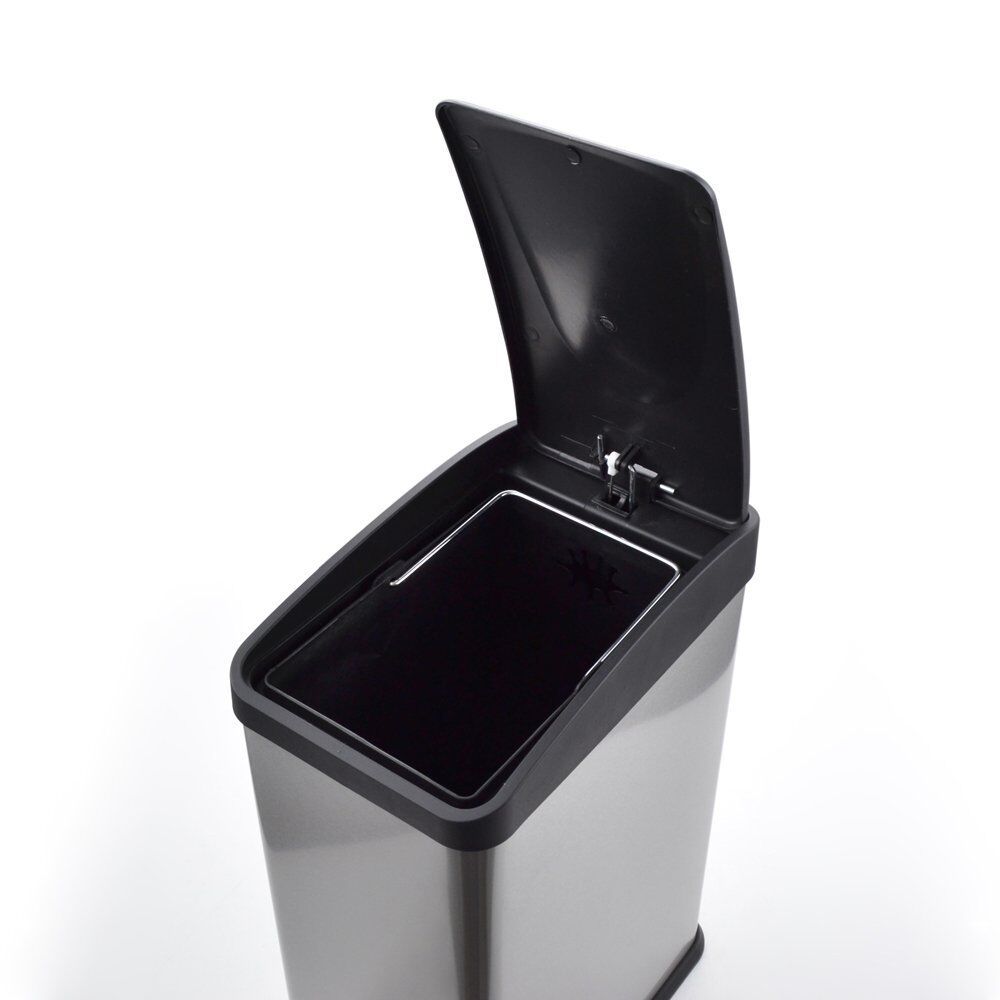 12L Stainless Steel Square Step Trash Can Removable Inner Bucket Silent Close