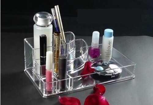 KES SCO602 Acrylic Cosmetics or Makeup Organizer Clear